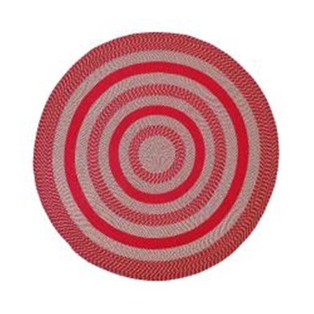 BETTER TRENDS 6 ft. Round Newport Chenille Rug - Barn Red BRNE6RBR